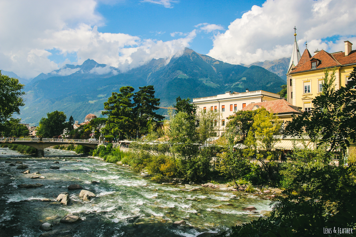 Die Stadt Meran in Südtirol